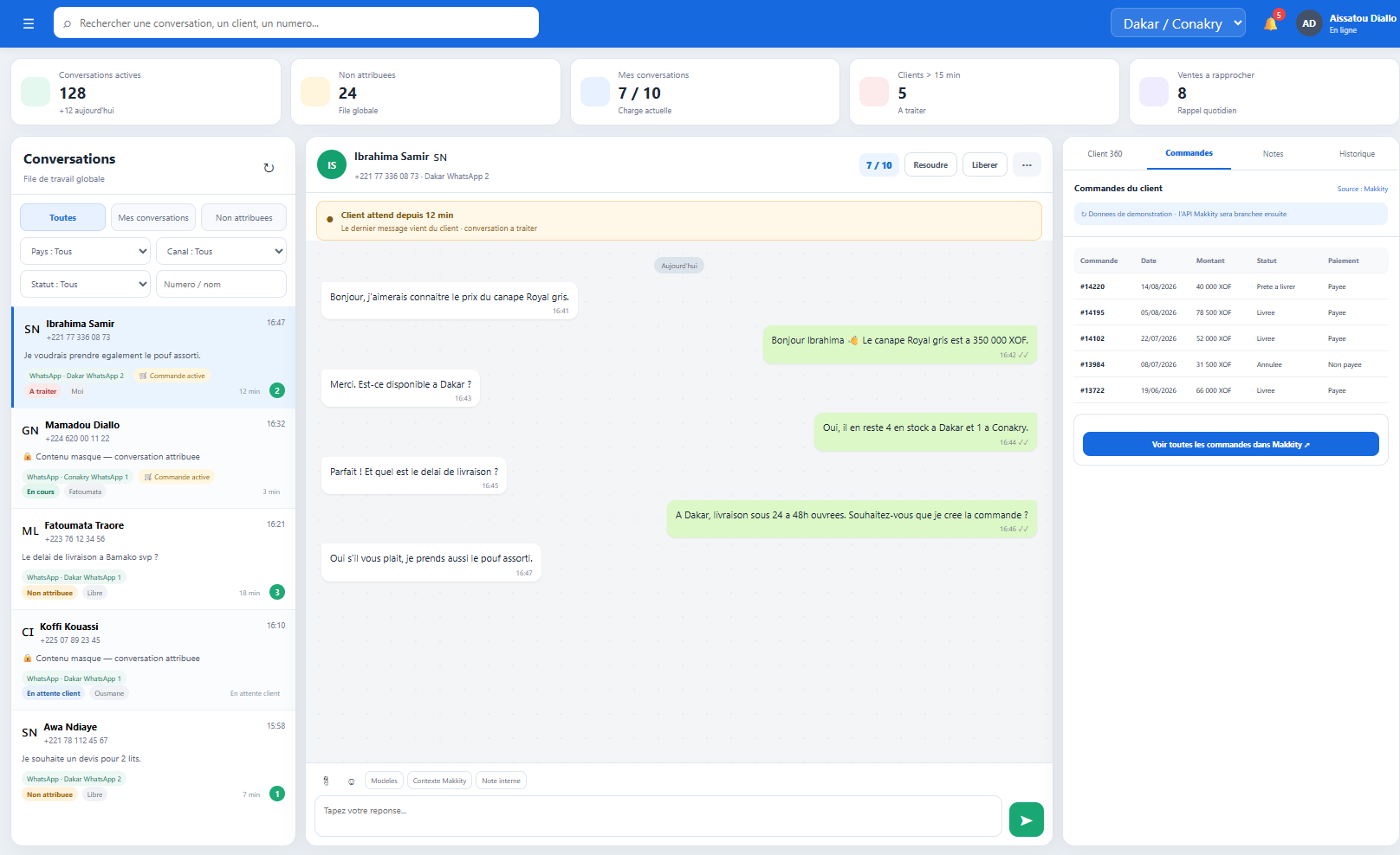 Informations de commande dans Nanty Connect